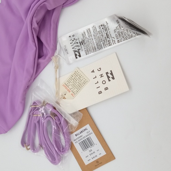 Billabong Sol Searcher Bandeau Bikini Top Ultraviolet Purple S/8 - Picture 7 of 8